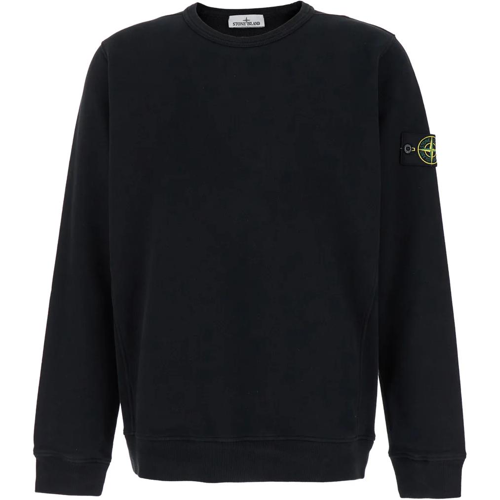 STONE ISLAND FW24 Logo Crewneck Sweatshirt Unisex Black. 811562420-V0029 圖 2