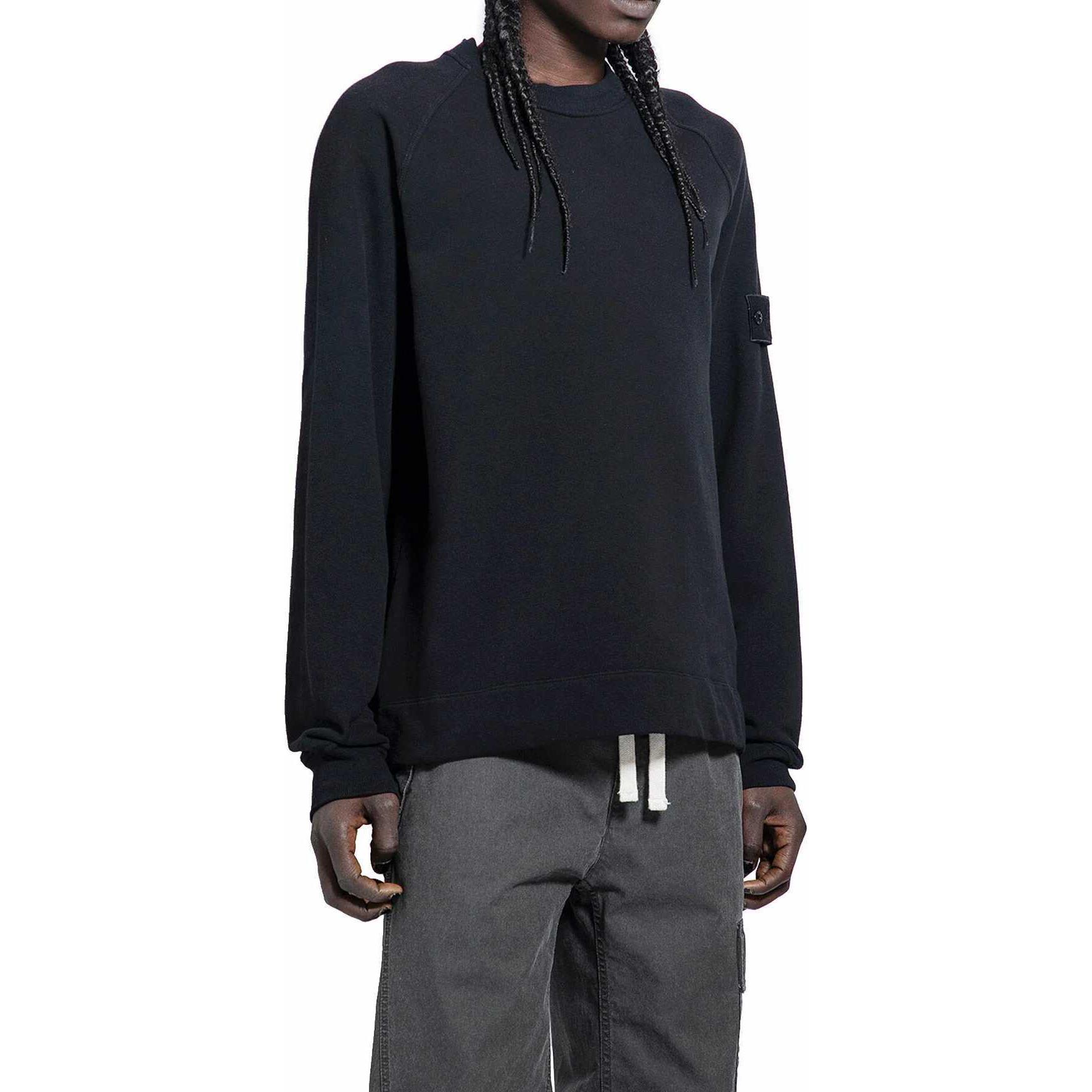 STONE ISLAND FW24 Logo Crewneck Sweatshirt Unisex Black. 811562420-V0029 圖 5