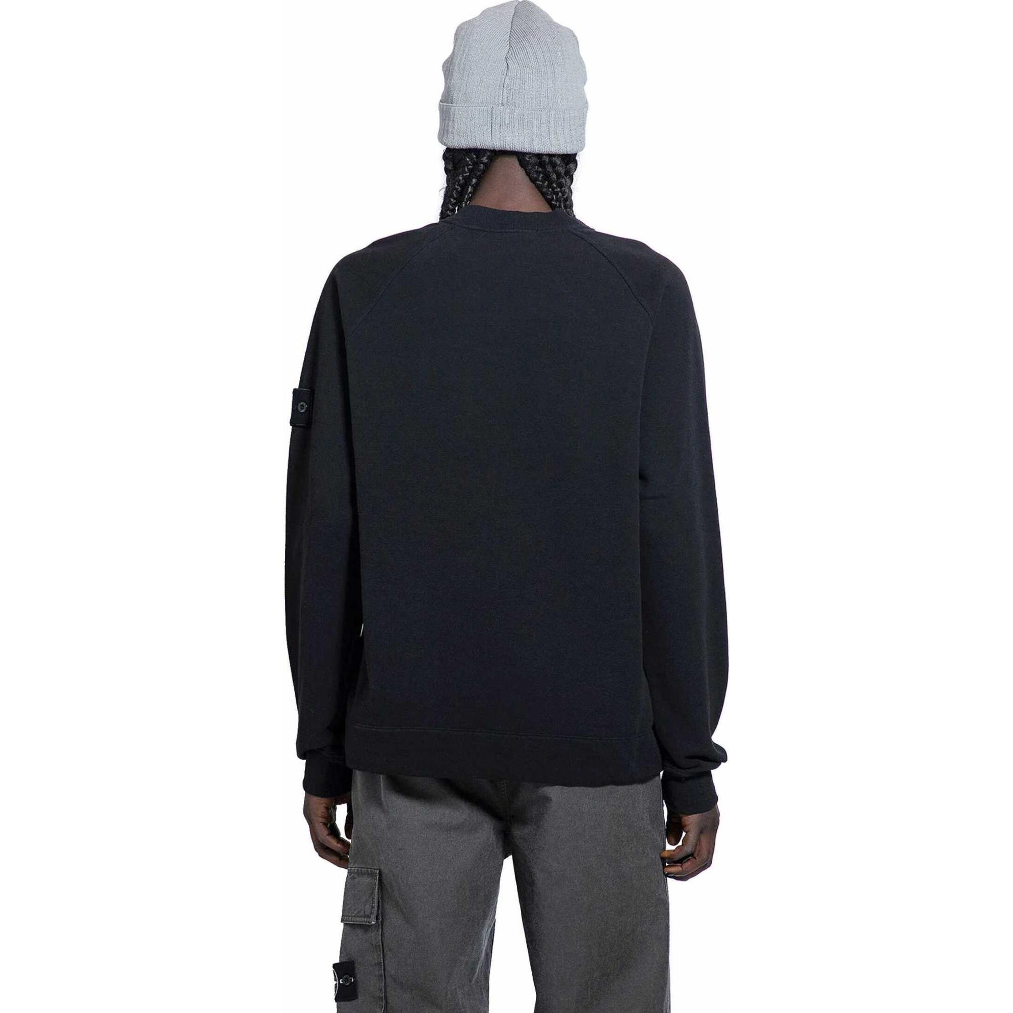 STONE ISLAND FW24 Logo Crewneck Sweatshirt Unisex Black. 811562420-V0029 圖 6