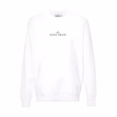Stone Island FW24 Logo Embroidered Crewneck Sweatshirt White - 811566182-V0001