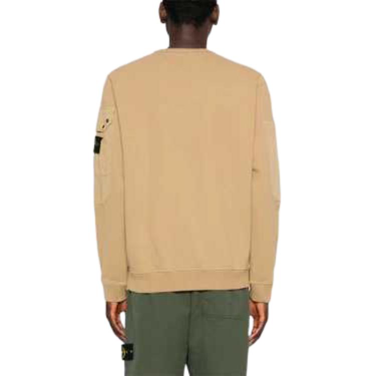 Purchase STONE ISLAND FW24 Sweater Fleece Logo Cokelat Unisex 811563920-V0094