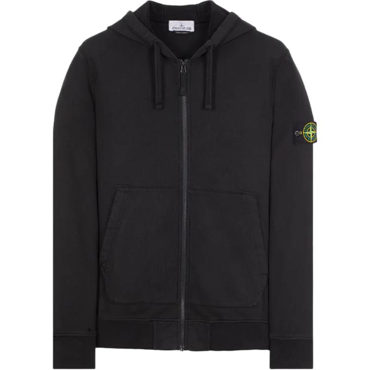 Stone Island FW24 Logo Hoodie Loose Fit Jacket Men’s Black 811564251-A0029