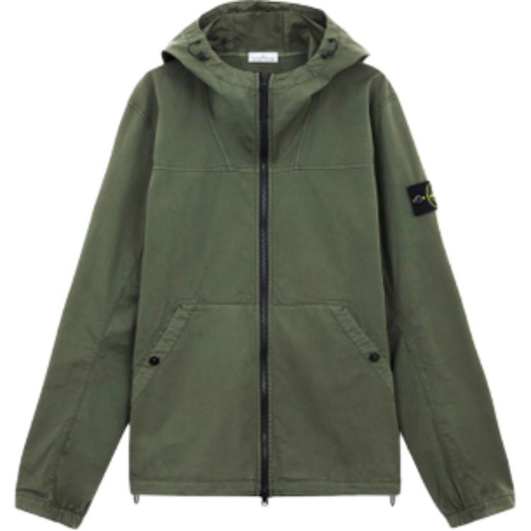 Stone Island FW24 Logo Patch Hooded Jacket Green 811510110-V0059