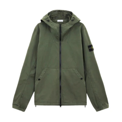 Stone Island FW24 Logo Patch Hooded Jacket Green 811510110-V0059