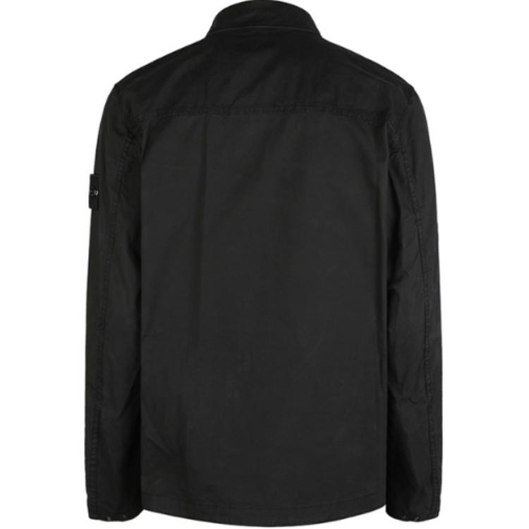 Lookbook 스톤아일랜드 FW24 로고 피케 코튼 집 셔츠 자켓 블랙 남성 아우터웨어 811510210-V0029