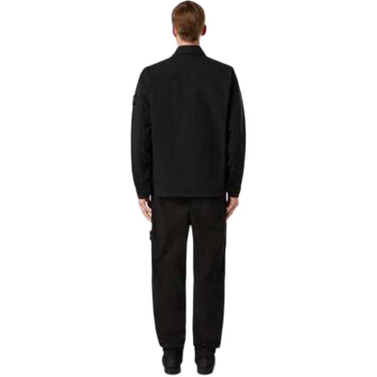 Details for 스톤아일랜드 FW24 로고 피케 코튼 집 셔츠 자켓 블랙 남성 아우터웨어 811510210-V0029