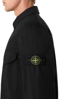 스톤아일랜드 FW24 로고 피케 코튼 집 셔츠 자켓 블랙 남성 아우터웨어 811510210-V0029 Sizing 스톤아일랜드 FW24 로고 피케 코튼 집 셔츠 자켓 블랙 남성 아우터웨어 811510210-V0029