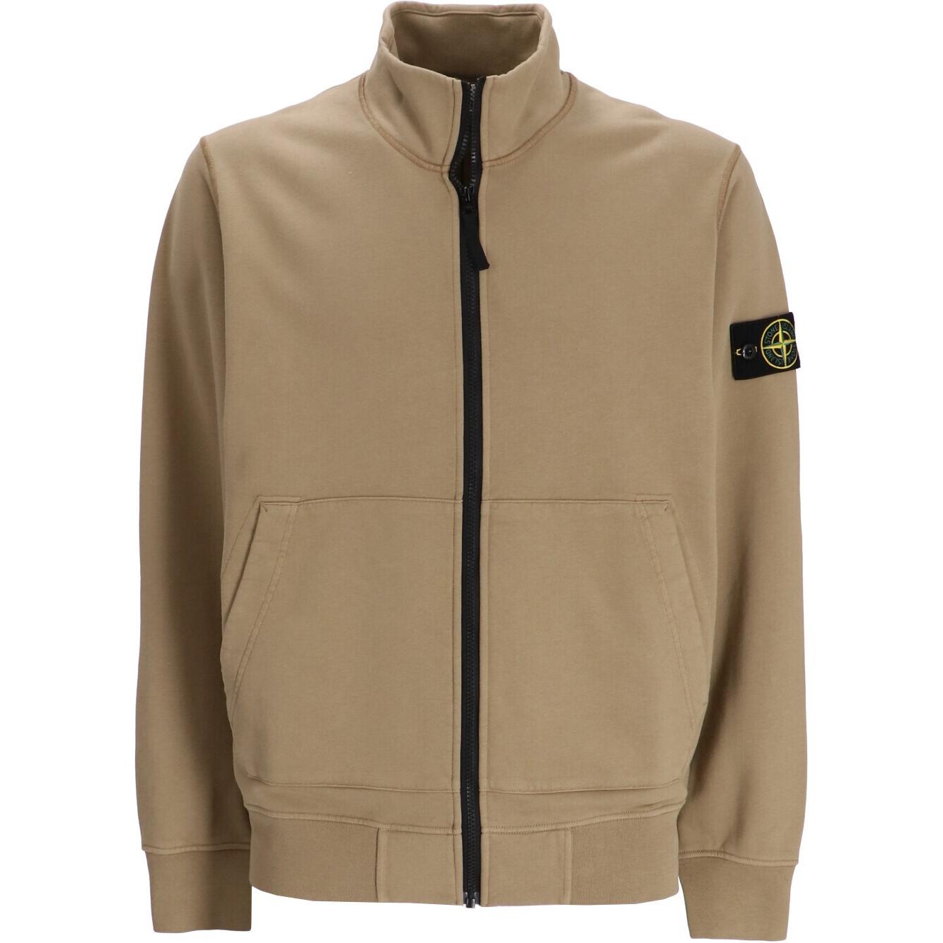 Stone Island FW24 Logo Stand Collar Jacket Camel - Long Sleeve Outerwear 811564351-V0094
