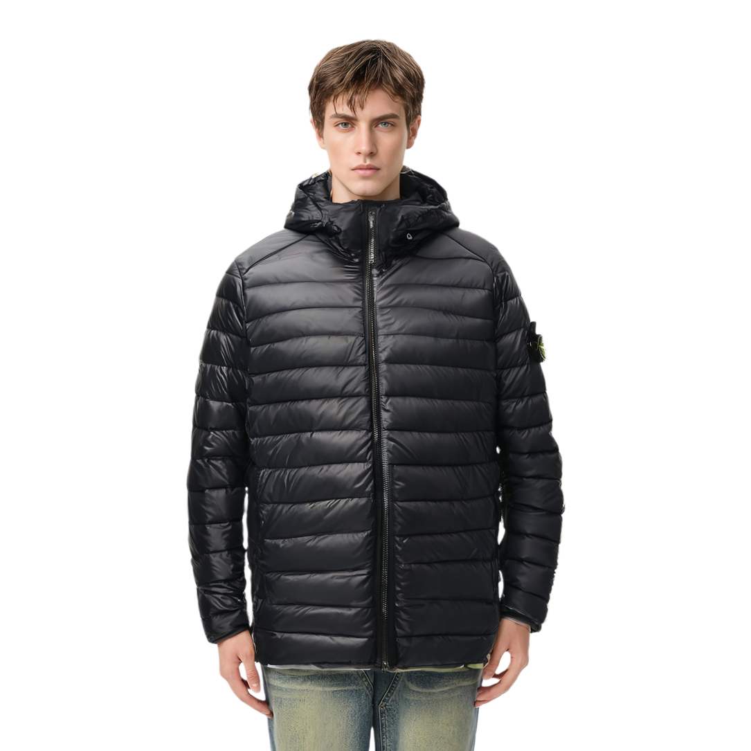 STONE ISLAND FW24 Logo Zip Hoodie Puffer Jacket Unisex Blue 811540324A0020 圖 4