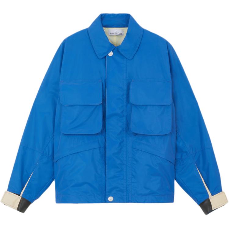 Stone Island FW24 Marina Nylon Canvas Waterproof Windproof Jacket Blue 8115445X2-V0022