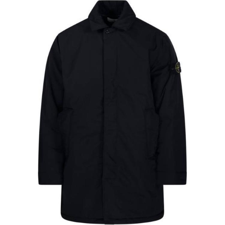 STONE ISLAND FW24 Micro Twill Black Long Sleeve Zipper Jacket for Men 811570626-V0029