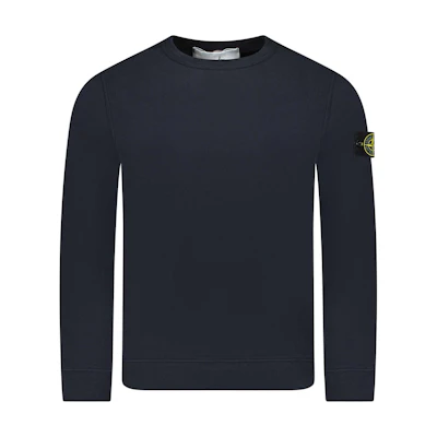 Stone Island FW24 Navy Blue Crewneck Logo Sweatshirt for Men 811562420-V0020