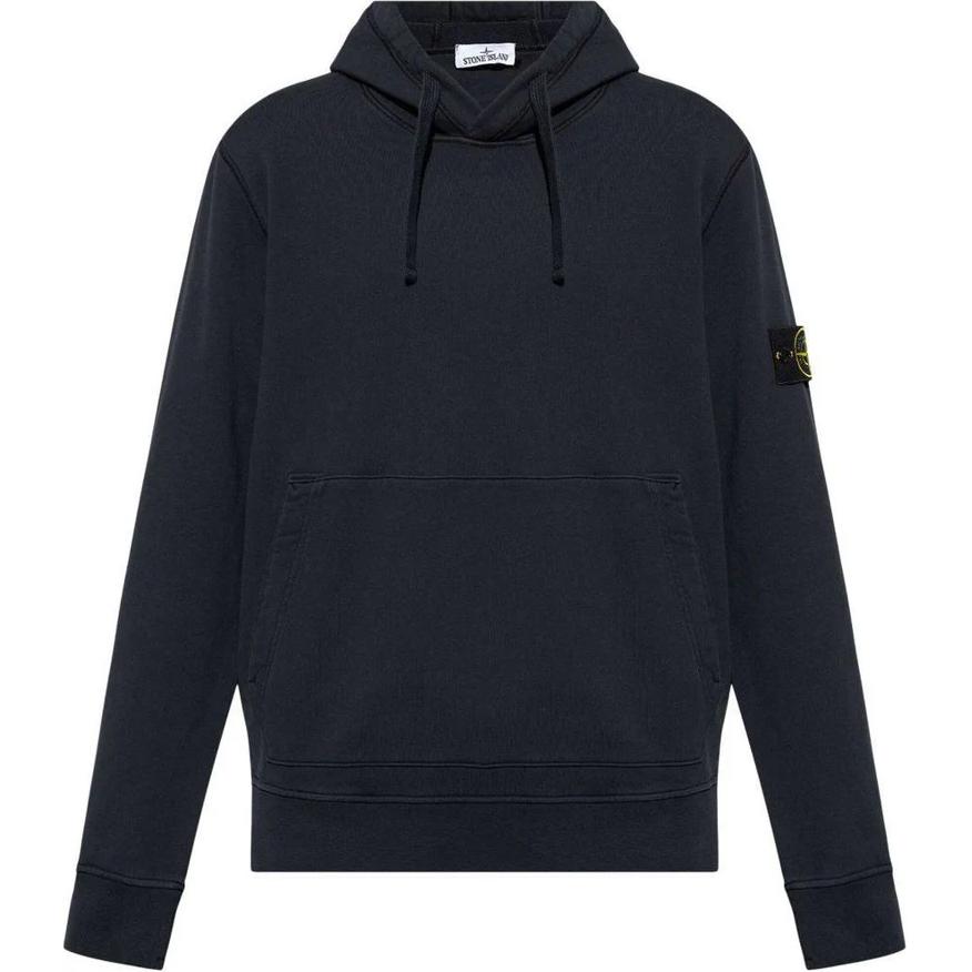Stone Island FW24 Navy Blue Logo Hoodie Men’s Casual Fit Pullover Sweater 811564151-A0020