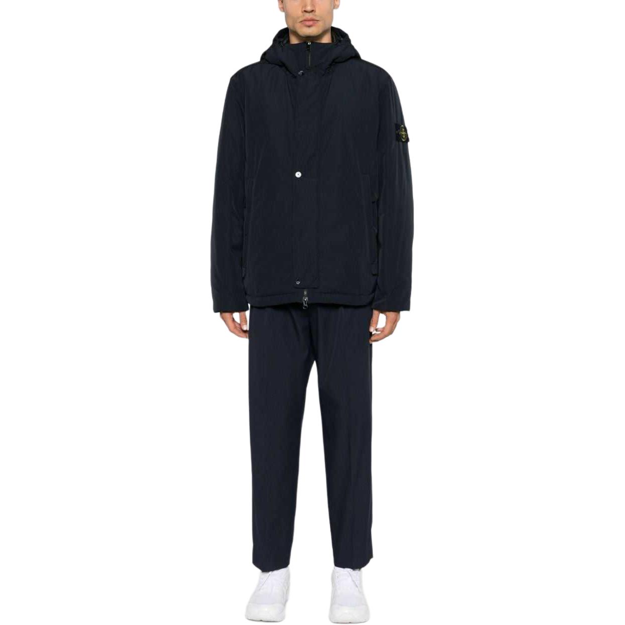 STONE ISLAND FW24 Navy Blue Nylon Compass Logo Hooded Jacket for Men 811543426-V0020 圖 3