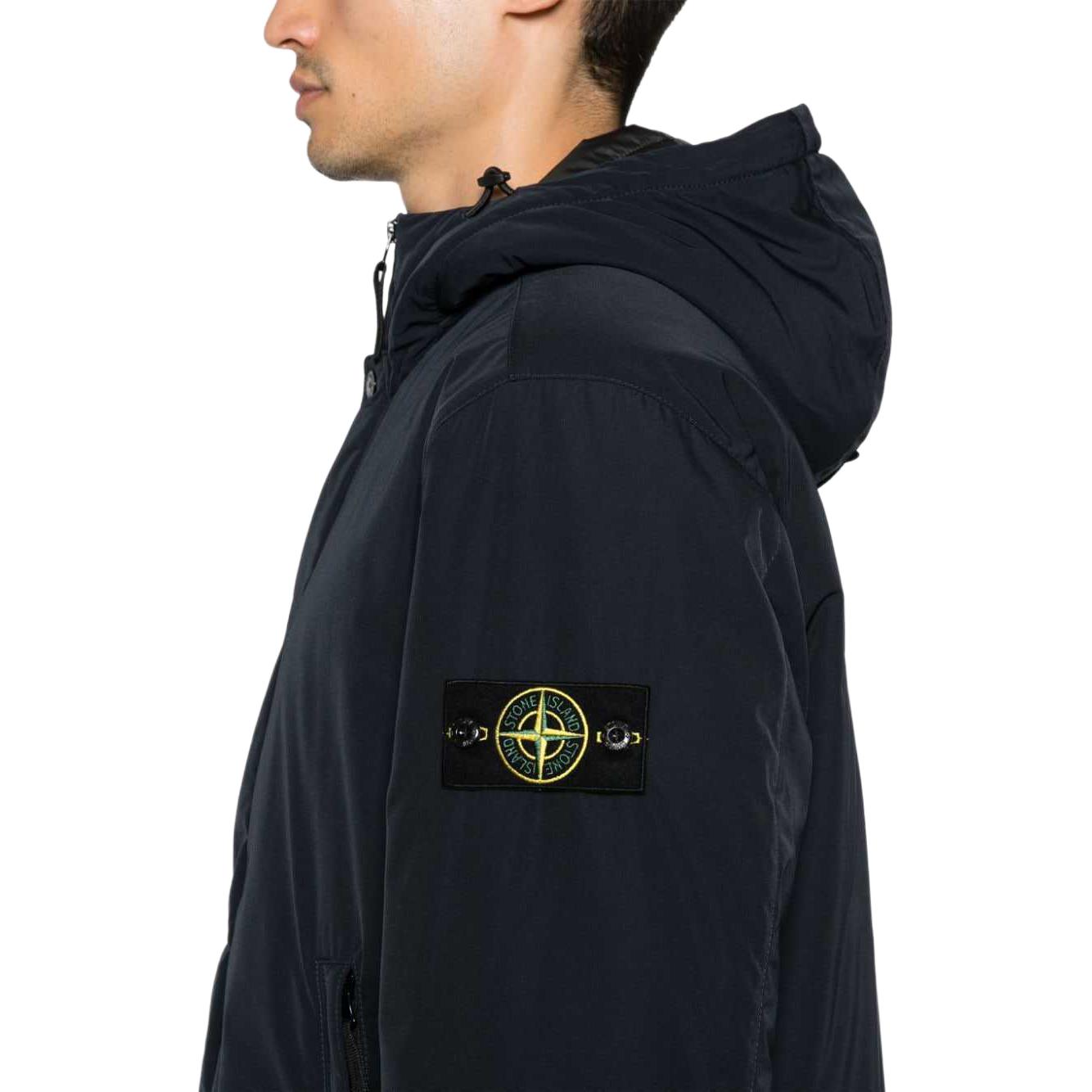 STONE ISLAND FW24 Navy Blue Nylon Compass Logo Hooded Jacket for Men 811543426-V0020 圖 6