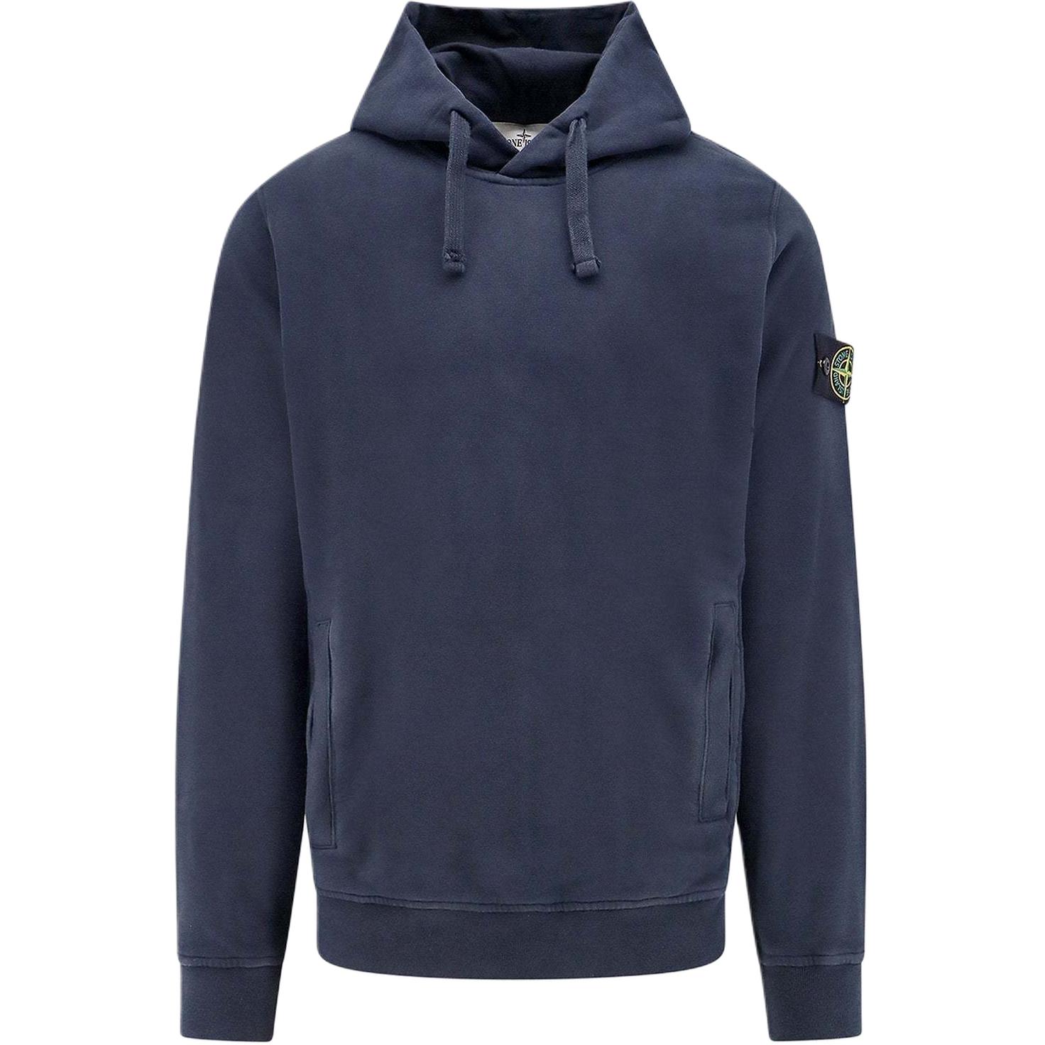 STONE ISLAND FW24 Navy Blue Pullover Hoodie with Logo Print for Men. 811560820-V0020 圖 2