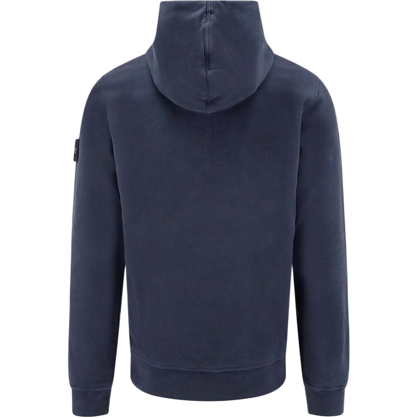 STONE ISLAND FW24 Navy Blue Pullover Hoodie with Logo Print for Men. 811560820-V0020 圖 3