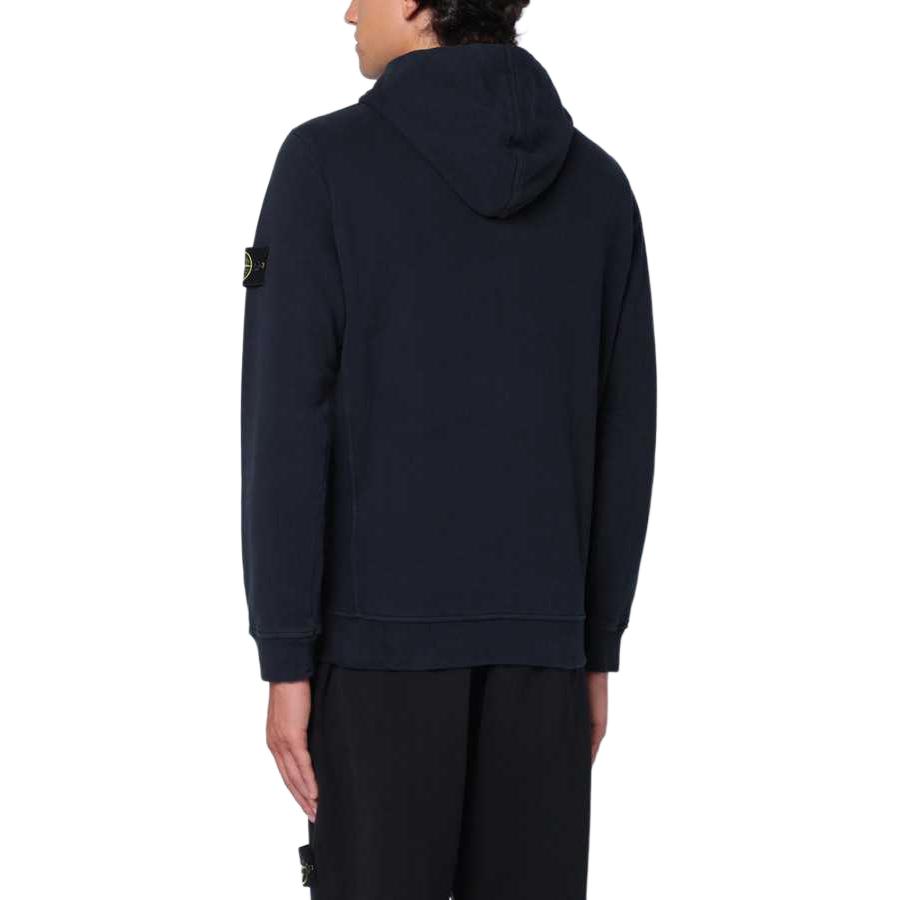 STONE ISLAND FW24 Navy Blue Pullover Hoodie with Logo Print for Men. 811560820-V0020 圖 5