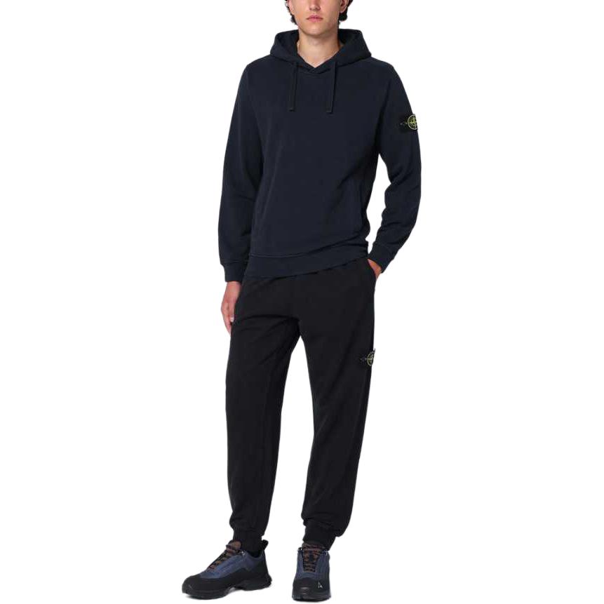 STONE ISLAND FW24 Navy Blue Pullover Hoodie with Logo Print for Men. 811560820-V0020 圖 6