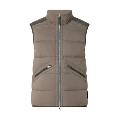 STONE ISLAND FW24 Nylon Down-TC Brown Sleeveless Down Jacket Vest. 8115G0828-V0075