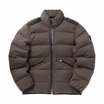STONE ISLAND FW24 Nylon Down-TC Beige Zipper Jacket Unisex Casual Outerwear. 811543028-V0075