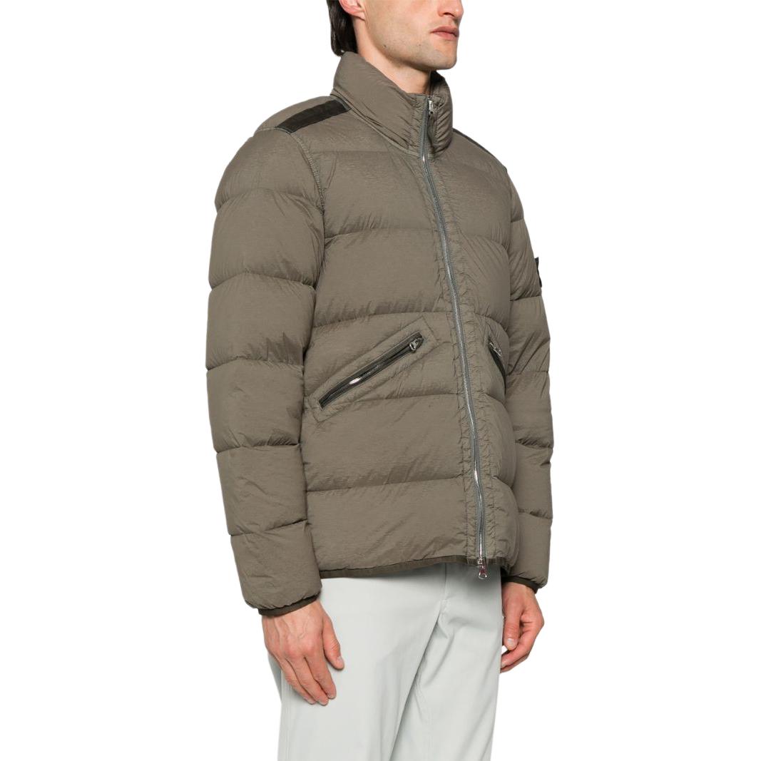 STONE ISLAND FW24 Nylon Down-TC Beige Zipper Jacket Unisex Casual Outerwear. 811543028-V0075 圖 4