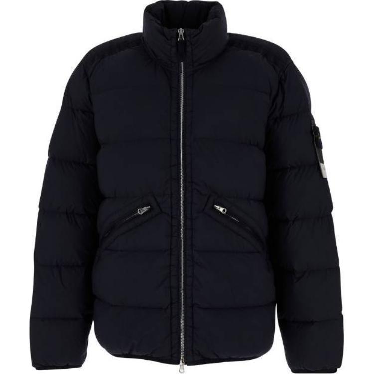 STONE ISLAND FW24 Nylon Down-TC Blue High-Neck Logo Jacket for Men. 811543028-V0020 圖 2
