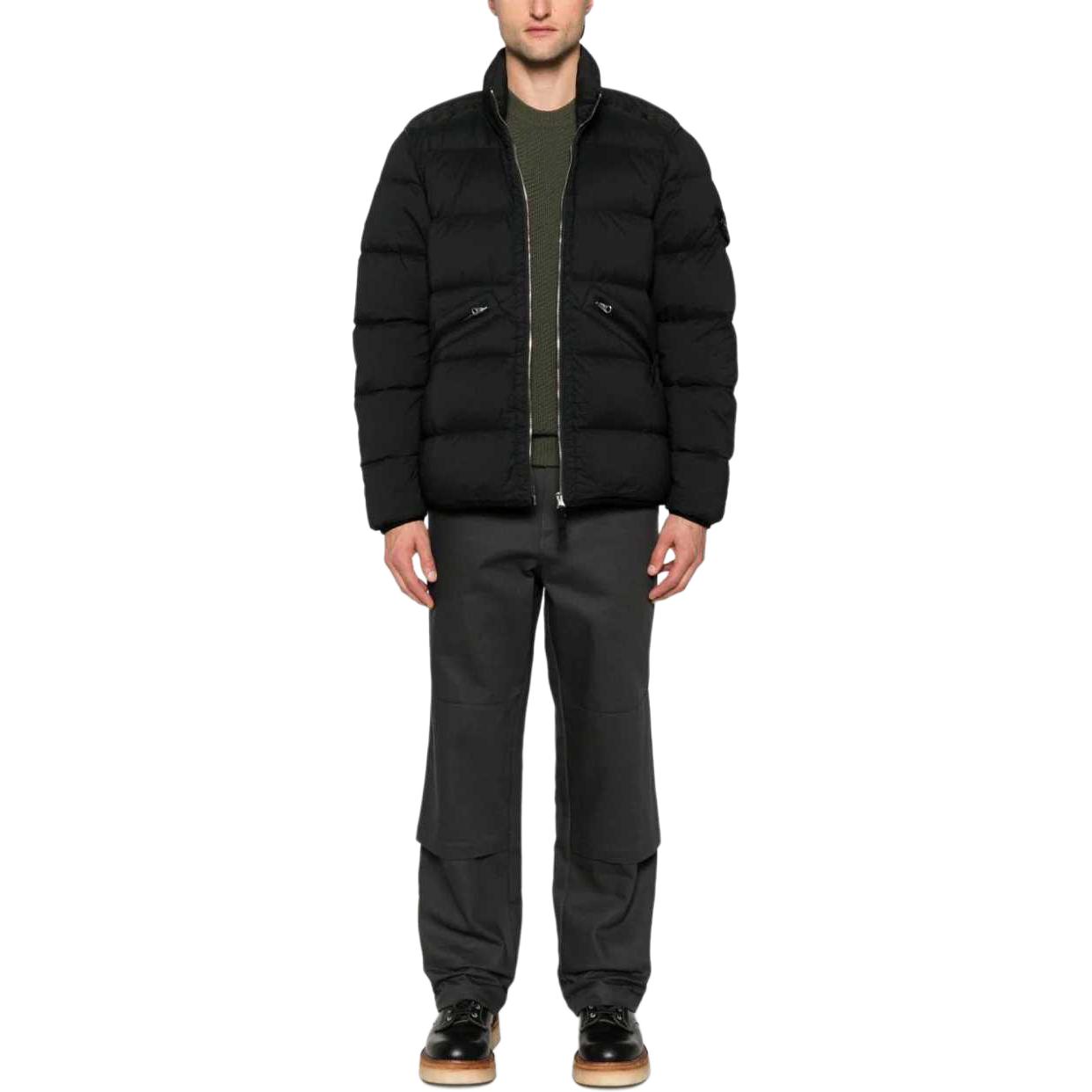 STONE ISLAND FW24 Nylon Down-TC Blue High-Neck Logo Jacket for Men. 811543028-V0020 圖 4