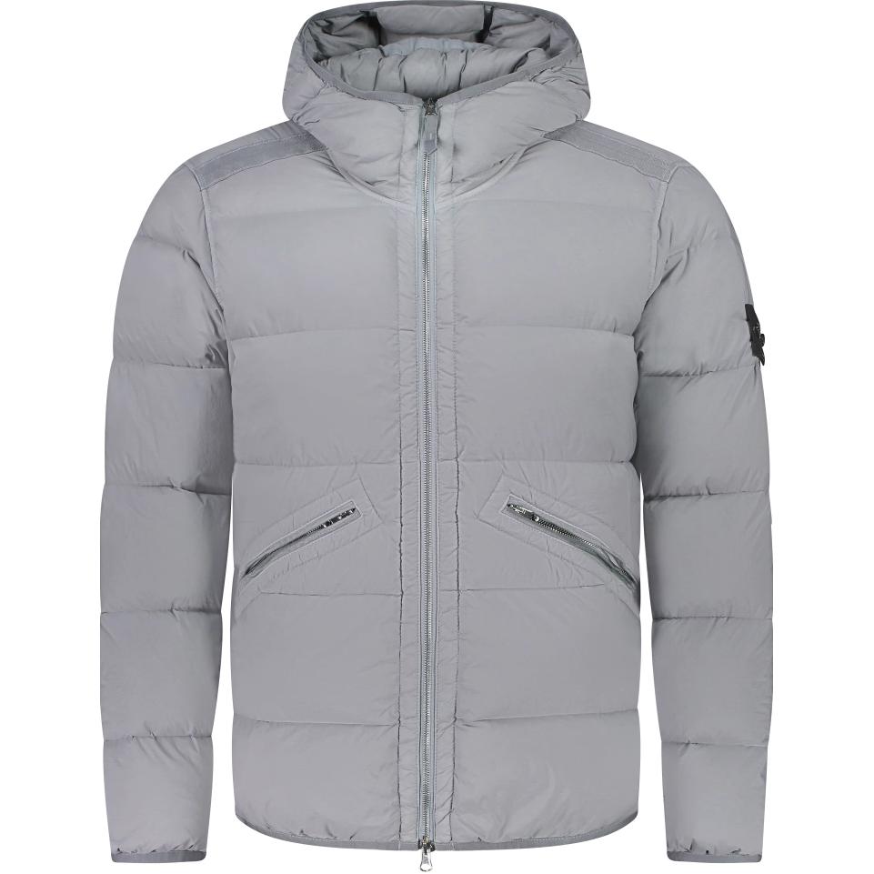 STONE ISLAND FW24 Nylon Down-TC Gray Hooded Jacket for Men 811543128-V0066 圖 2