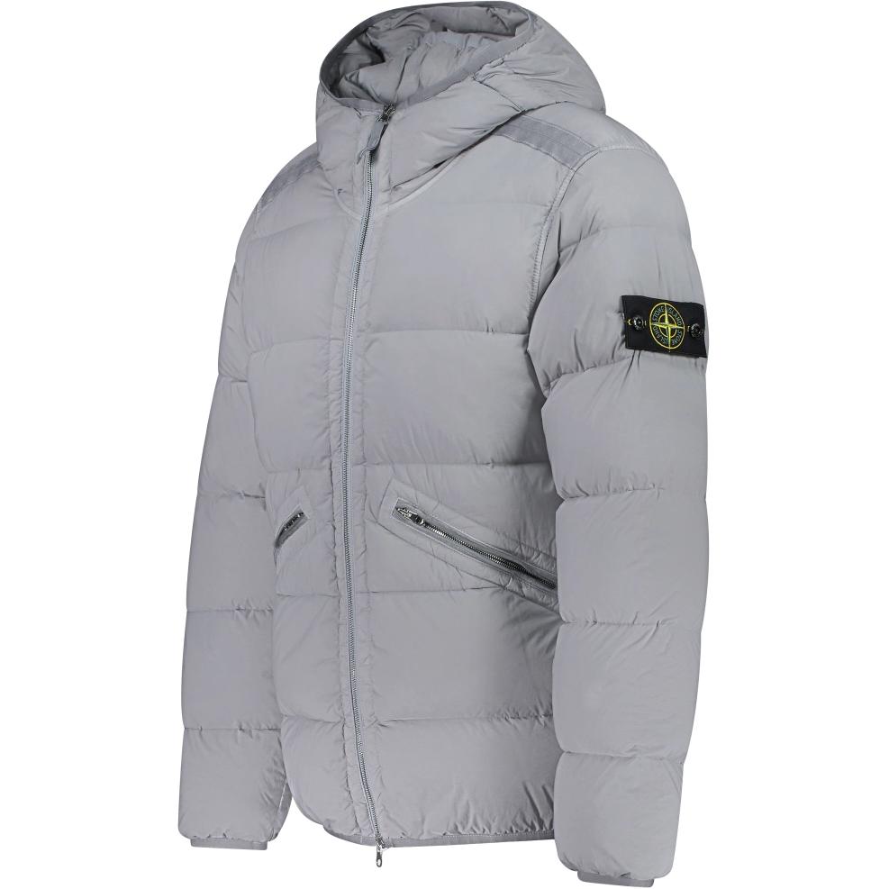 STONE ISLAND FW24 Nylon Down-TC Gray Hooded Jacket for Men 811543128-V0066 圖 4