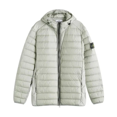 Stone Island FW24 Nylon Down-TC Hooded Jacket Lightweight Coat Gray 811540324-V0060