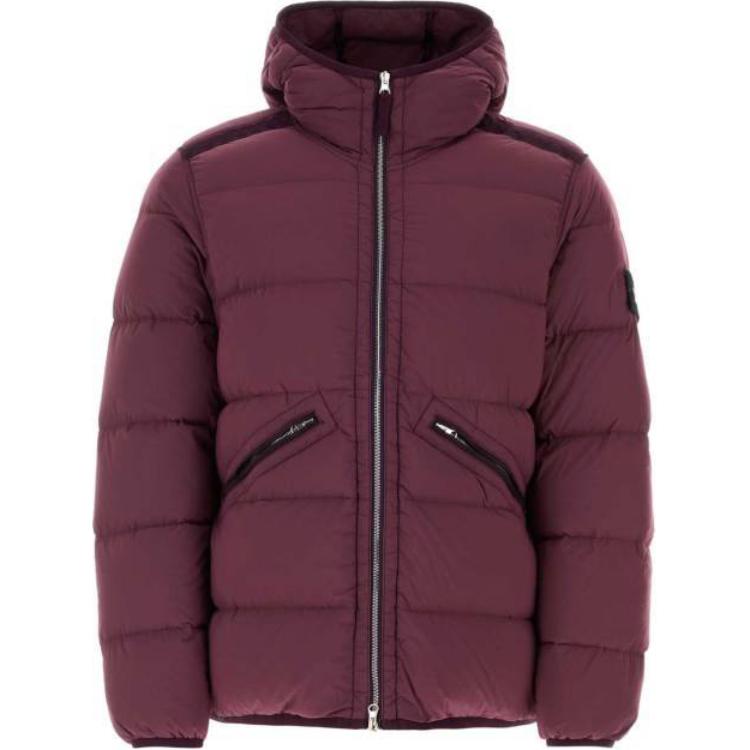 STONE ISLAND FW24 Nylon Down-TC Hooded Zip Jacket Purple  Outerwear 811543128V0011