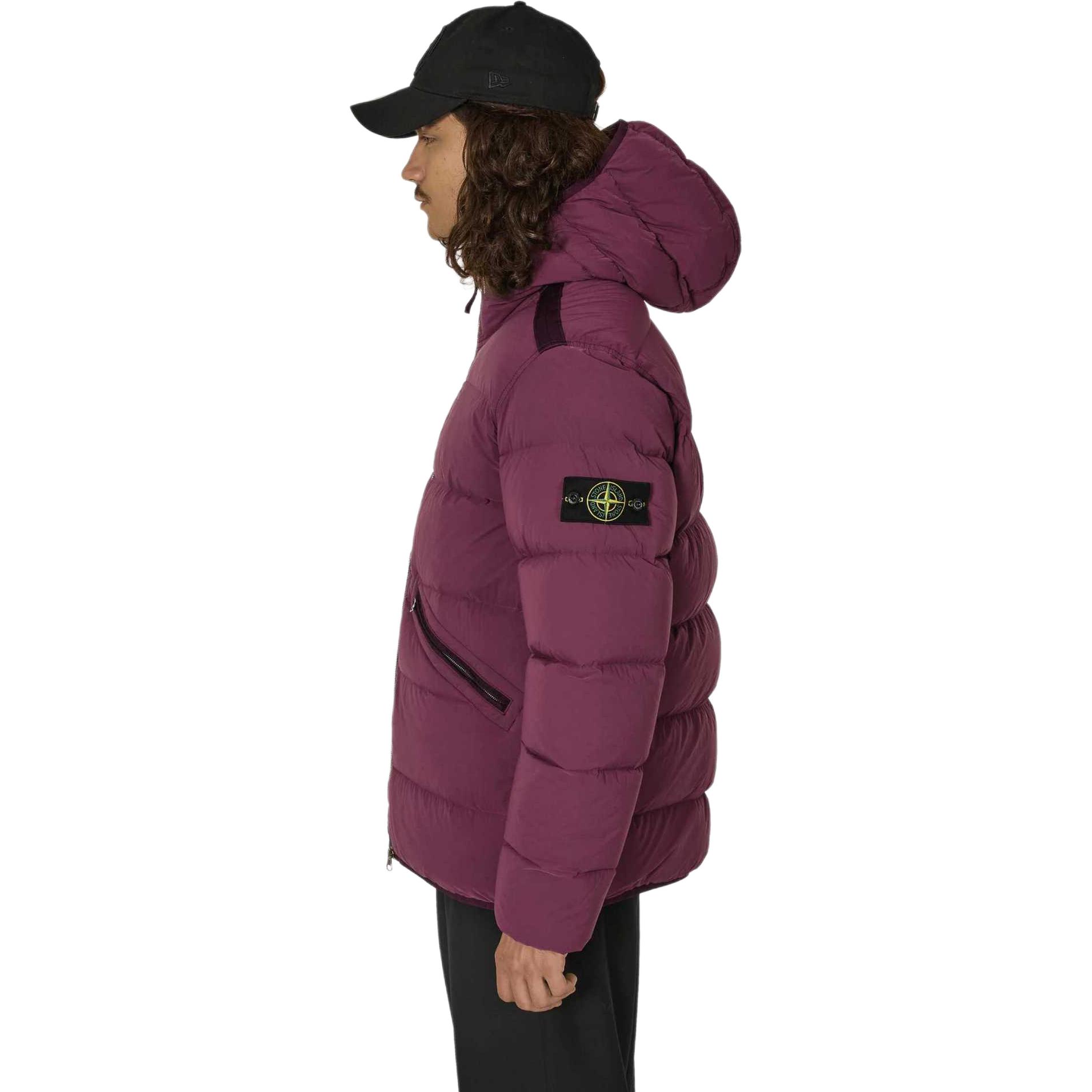 STONE ISLAND FW24 Nylon Down-TC Hooded Zip Jacket Purple  Outerwear 811543128V0011 圖 5