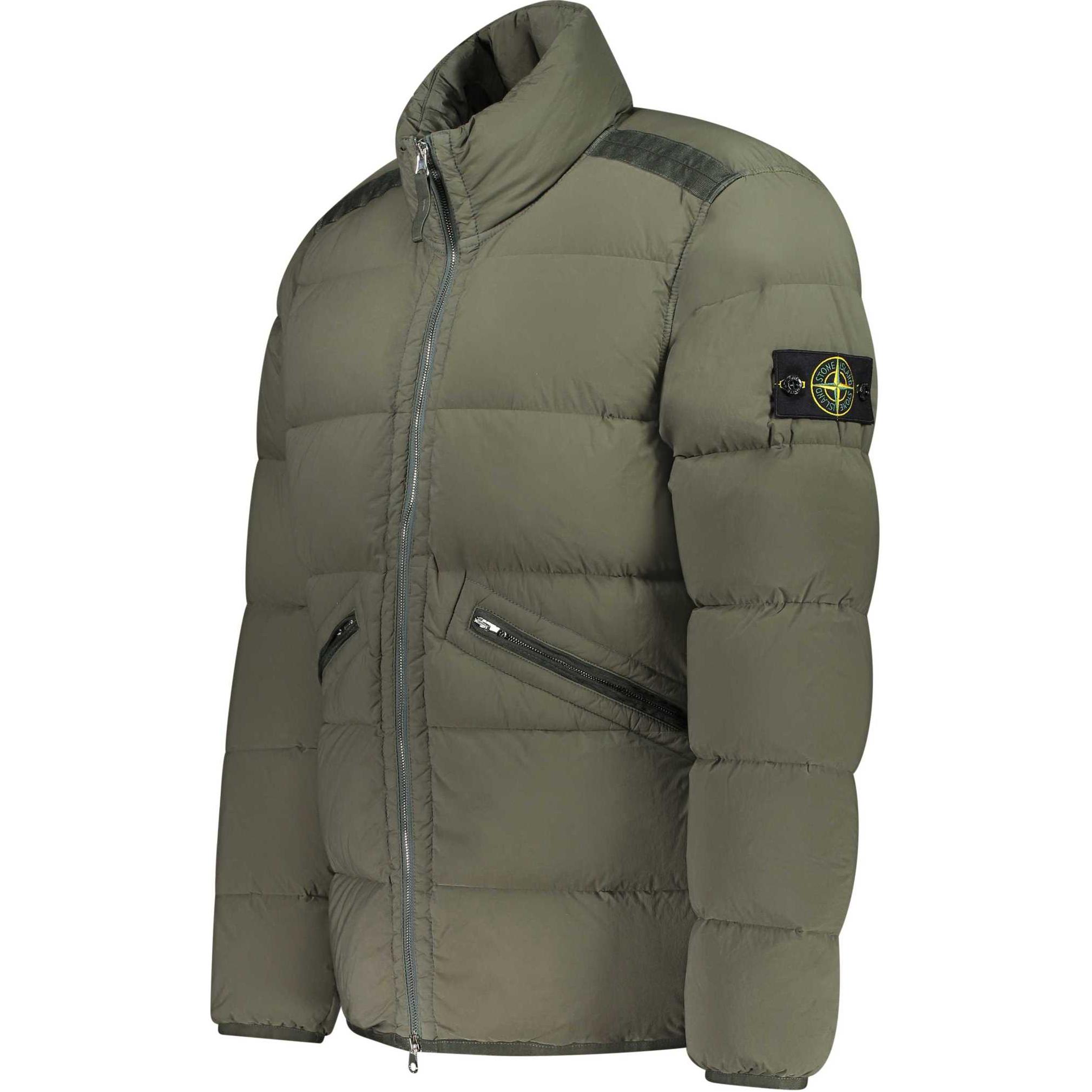 Shop 스톤아일랜드 FW24 나일론 다운-TC 밀리터리 그린 유니섹스 패딩 재킷 811543028-V0059