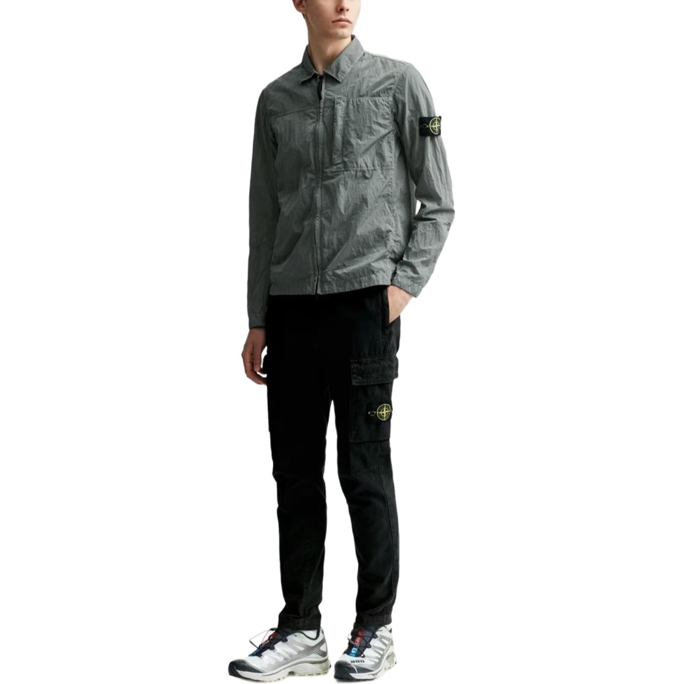 Details for 스톤아일랜드 FW24 나일론 메탈 배지 지퍼 셔츠 자켓 그레이 아우터웨어 811511819-V0060