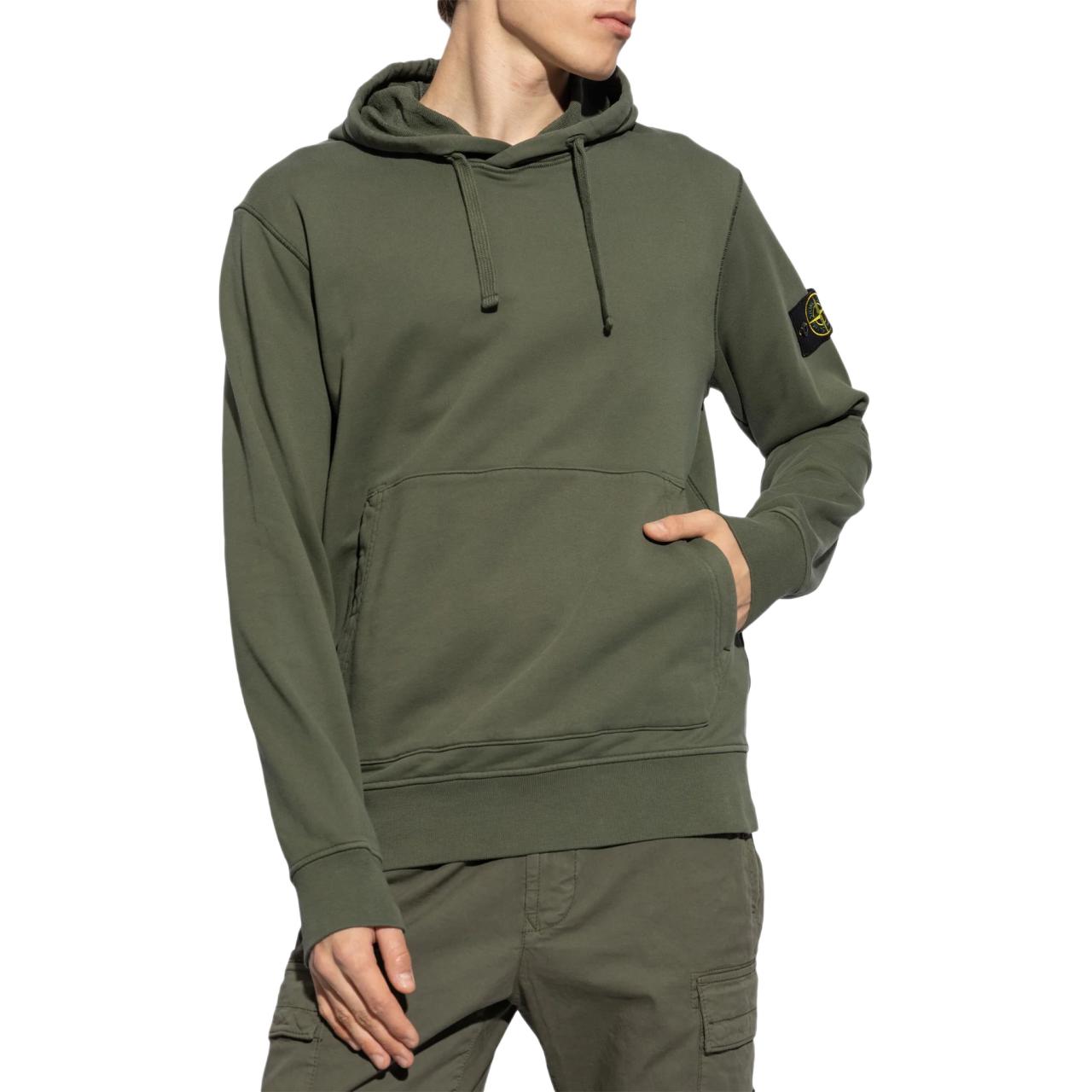 Stone Island FW24 Olive Green Hooded Sweatshirt Casual Pullover 811564151-V0059 圖 3