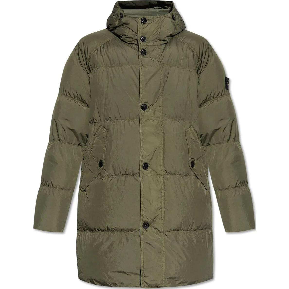 Stone Island FW24 Olive Green Primaloft® Nylon Hooded Jacket Windproof 811570123-V0059