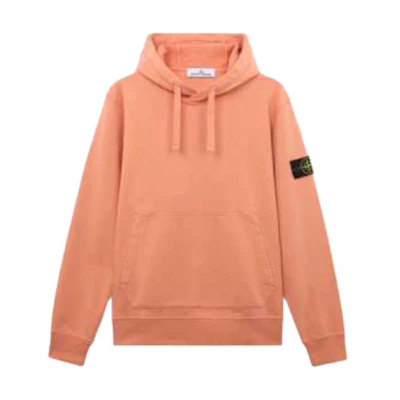 Stone Island FW24 Orange Hoodie with Logo Patch and Adjustable Drawstring 811564151-V0032