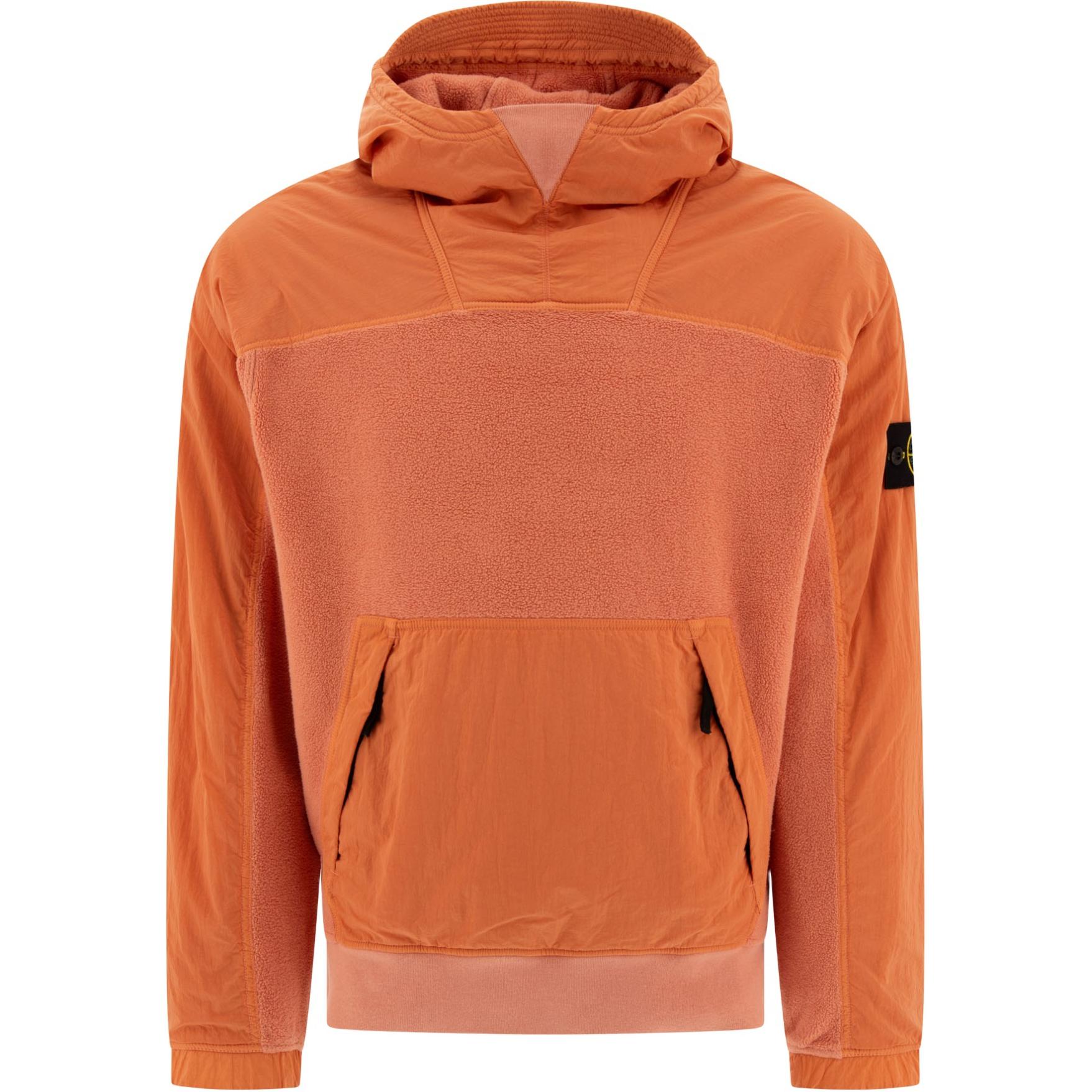 Stone Island FW24 Orange Logo Hoodie Pullover Sweatshirt 811562653-V0032