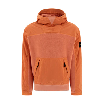 Stone Island FW24 Orange Logo Hoodie Pullover Sweatshirt 811562653-V0032