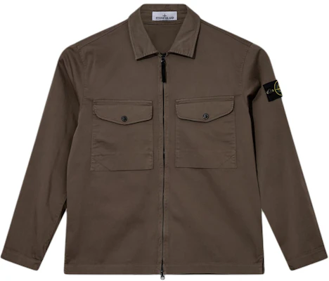 STONE ISLAND FW24 Jaket Coklat Kapas Organik Lengan Patch Logo Zip. 811512808-V0075 Buy STONE ISLAND FW24 Jaket Coklat Kapas Organik Lengan Patch Logo Zip. 811512808-V0075