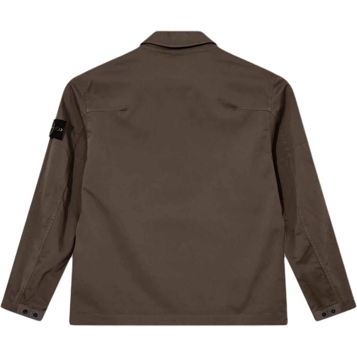 STONE ISLAND FW24 Organic Cotton Logo Sleeve Patch Zip Jacket Brown  Shirt 811512808-V0075 圖 3