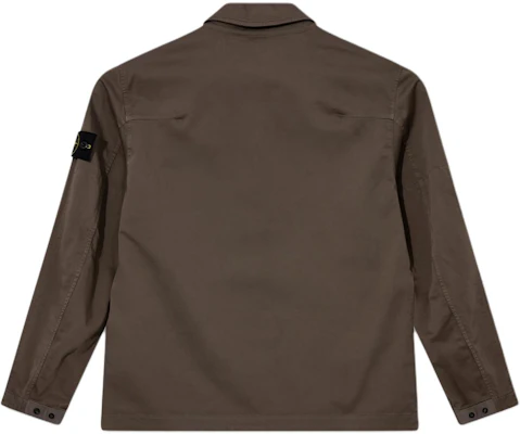 STONE ISLAND FW24 Jaket Coklat Kapas Organik Lengan Patch Logo Zip. 811512808-V0075 Lookbook STONE ISLAND FW24 Jaket Coklat Kapas Organik Lengan Patch Logo Zip. 811512808-V0075