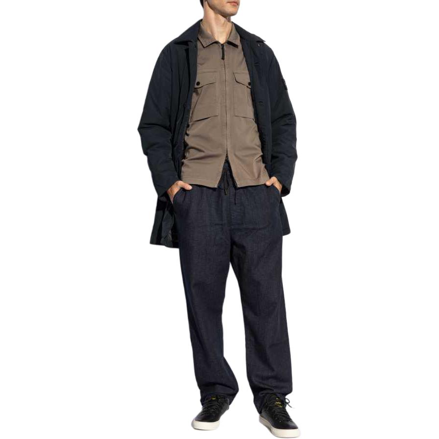 STONE ISLAND FW24 Organic Cotton Logo Sleeve Patch Zip Jacket Brown  Shirt 811512808-V0075 圖 6