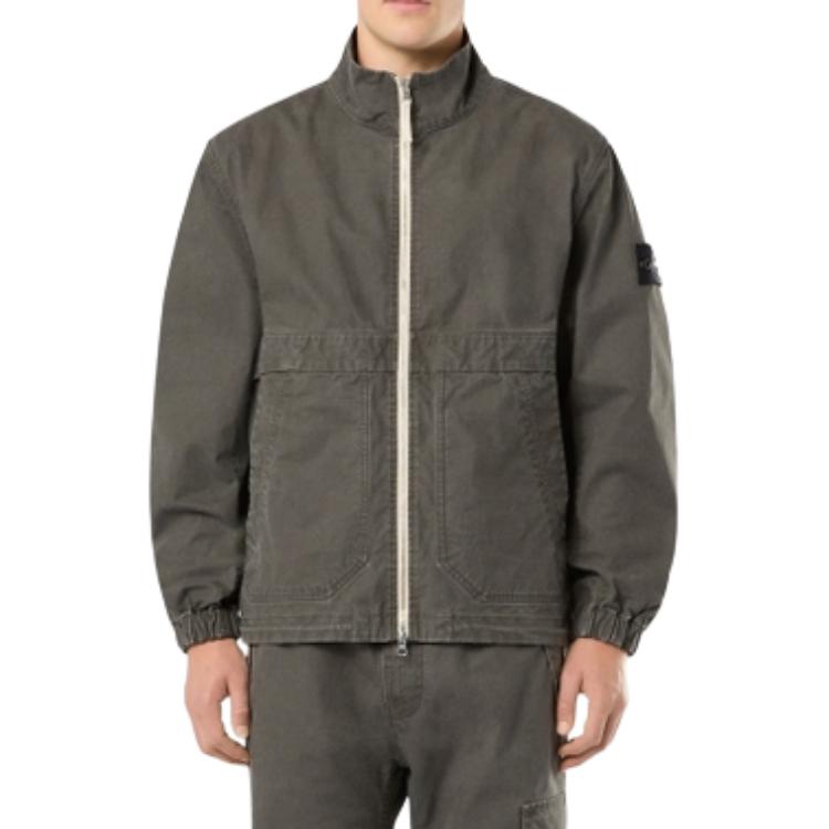 Shop ストーンアイランド FW24 パナマ リサイクル オキサイド バッジ ジャケット ユニセックス - リードグレー 8115460T1-V0062