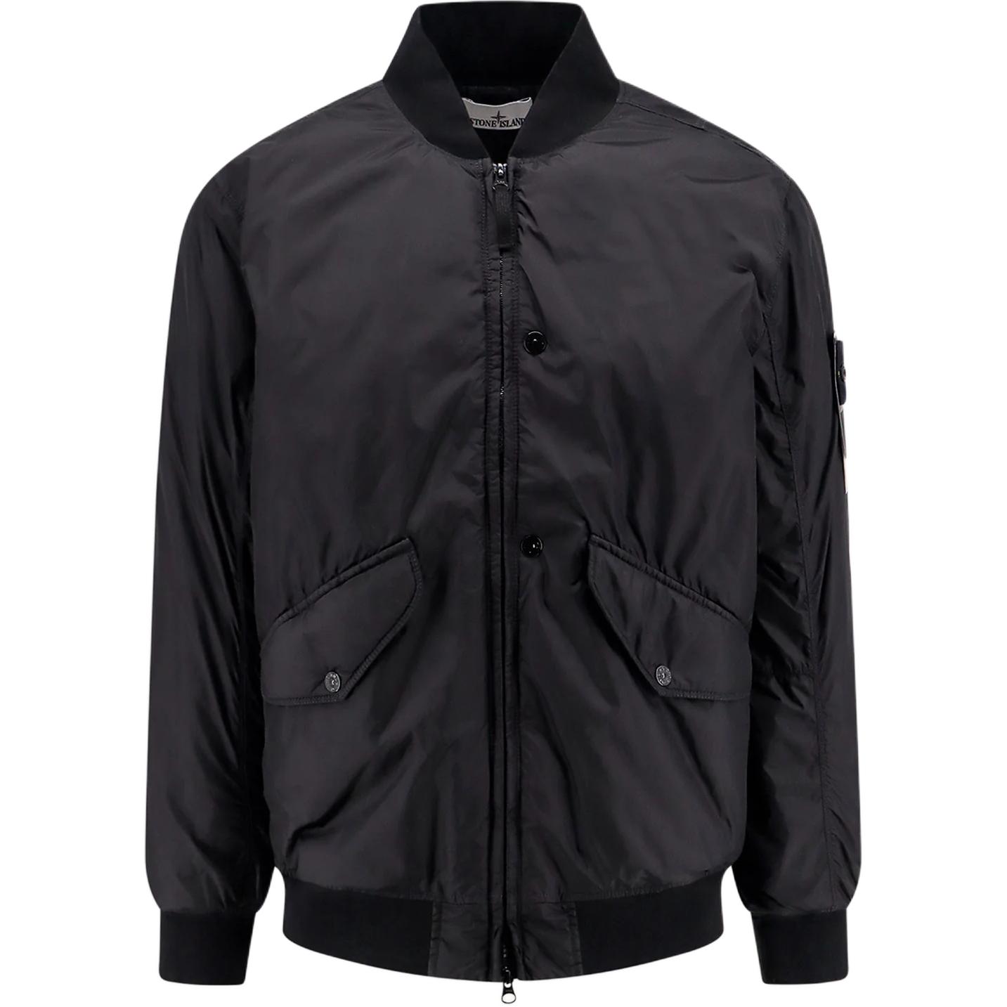 Stone Island FW24 Primaloft-TC Black Windproof Waterproof Nylon Jacket for Men 811540923-A0029