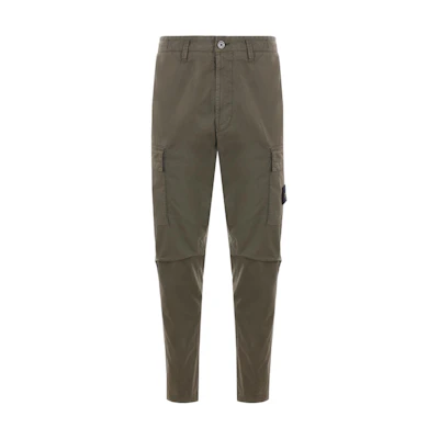 Stone Island FW24 Pure Cotton Tapered Utility Cargo Pants Men’s Musk Green. 811530410-V0059