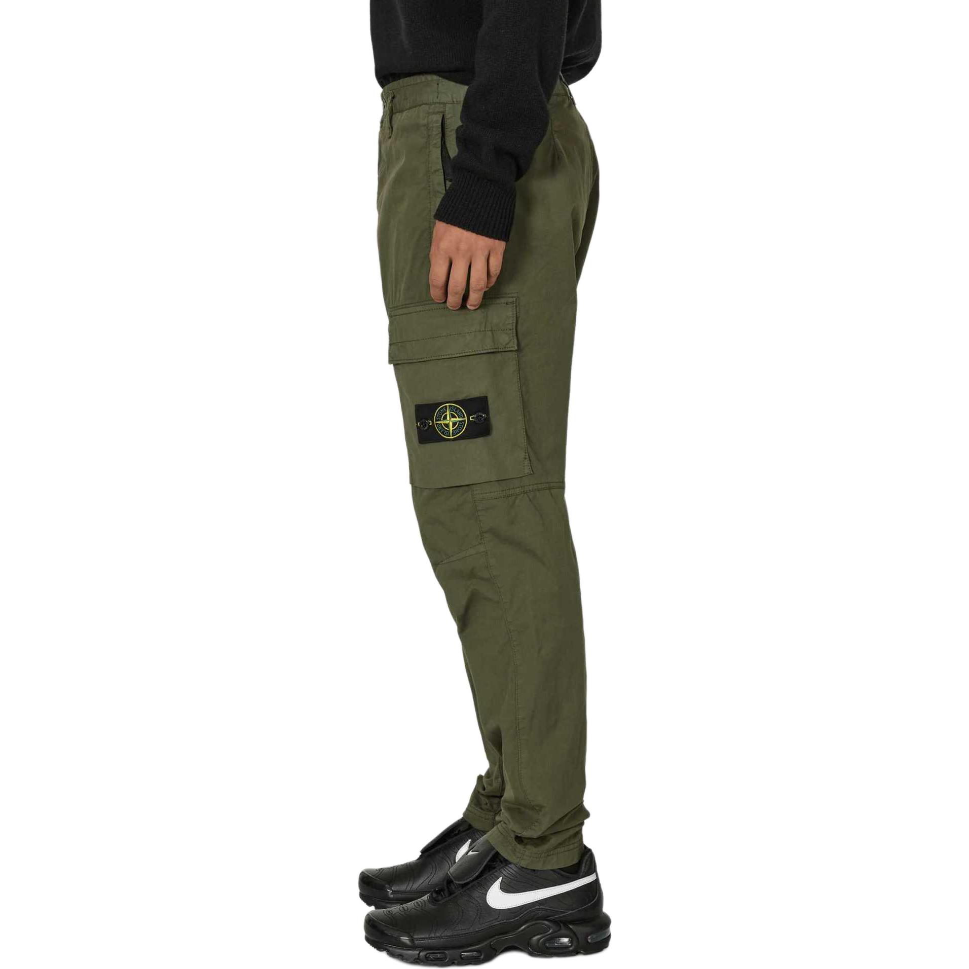 Details for Stone Island FW24 純棉錐形工裝褲 男士麝香綠貨褲 811530410-V0059