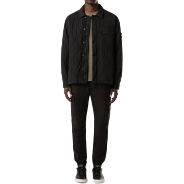 STONE ISLAND FW24 Quilted Shirt Jacket, Unisex Black Single Pocket Design. 8115Q0633-V0029 圖 5