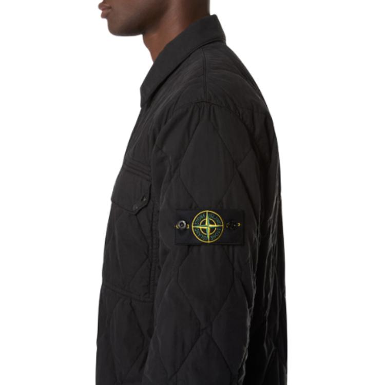 STONE ISLAND FW24 Quilted Shirt Jacket, Unisex Black Single Pocket Design. 8115Q0633-V0029 圖 7